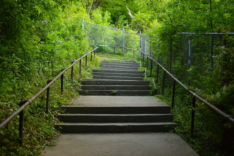 milwaukee, united states, railing, rust, old, fence, stairs HD wallpaper