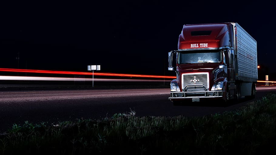 Hd Wallpaper Truck American Night Light Car Lights Speed Vehicles Wallpaper Flare