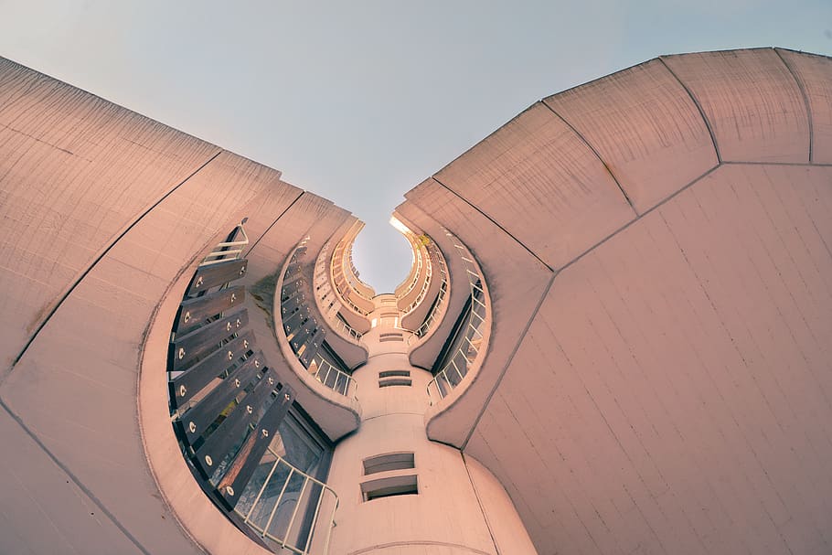 Modern Building Against Sky, architecture, low angle shot, perspective HD wallpaper