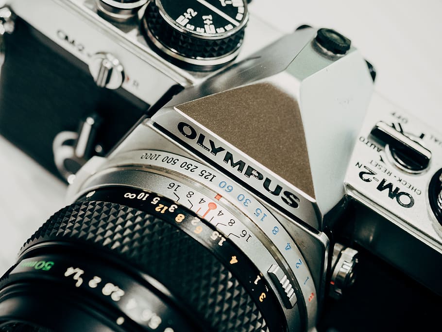 black and gray Olympus mirrorless camera, electronics, grey, digital camera HD wallpaper