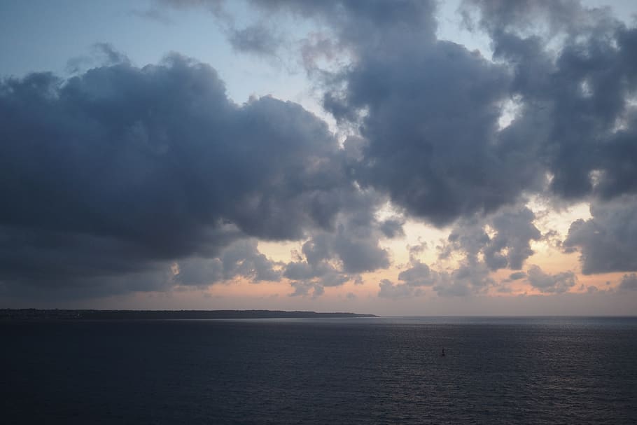 nature, cloud, outdoors, weather, sky, cumulus, sea, horizon HD wallpaper