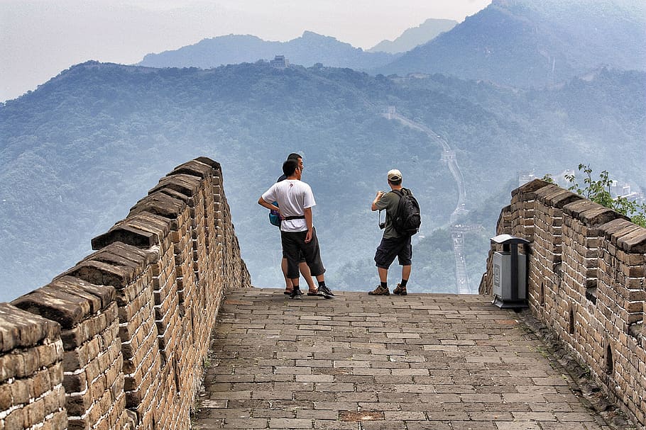 china, mutianyu great wall, asia, mountain, architecture, built structure, HD wallpaper