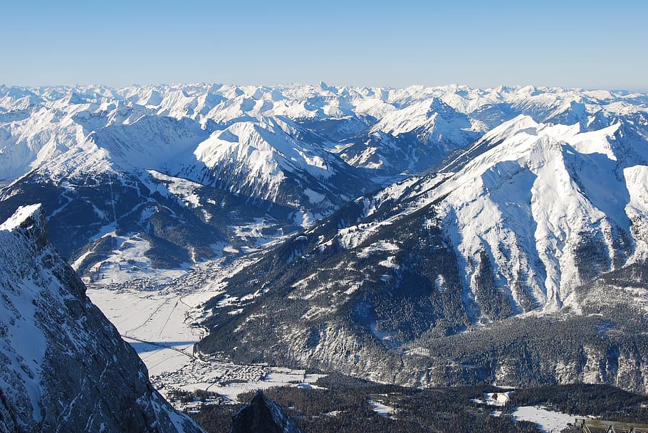 mountain coated with snow, nature, outdoors, ice, mountain range HD wallpaper