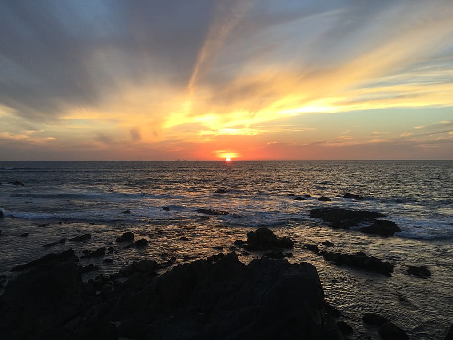 mexico, mazatlán, sunset, beach, sky, sea, water, scenics - nature HD wallpaper
