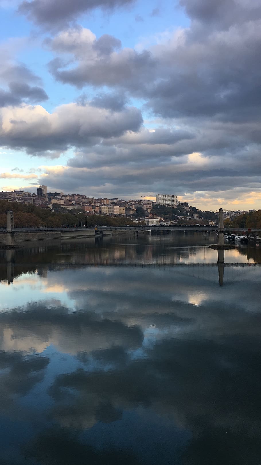 The Saone view from the Bonaparte bridge photo spot, Lyon