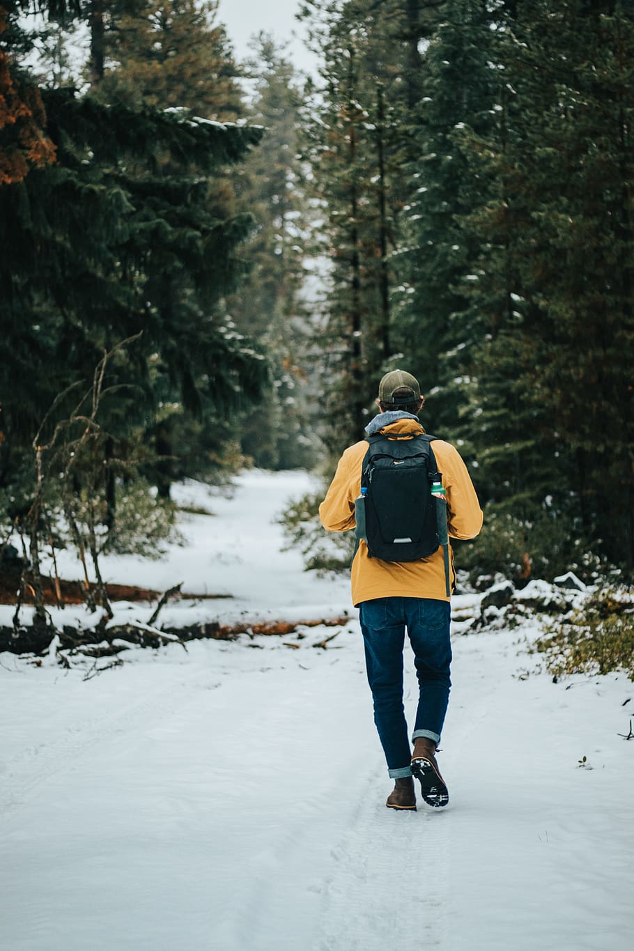 man carrying backpack, person, human, outdoors, clothing, apparel HD wallpaper
