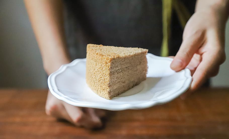 Person Holding Plate Of Sliced Cake, bread, delicious, dessert HD wallpaper