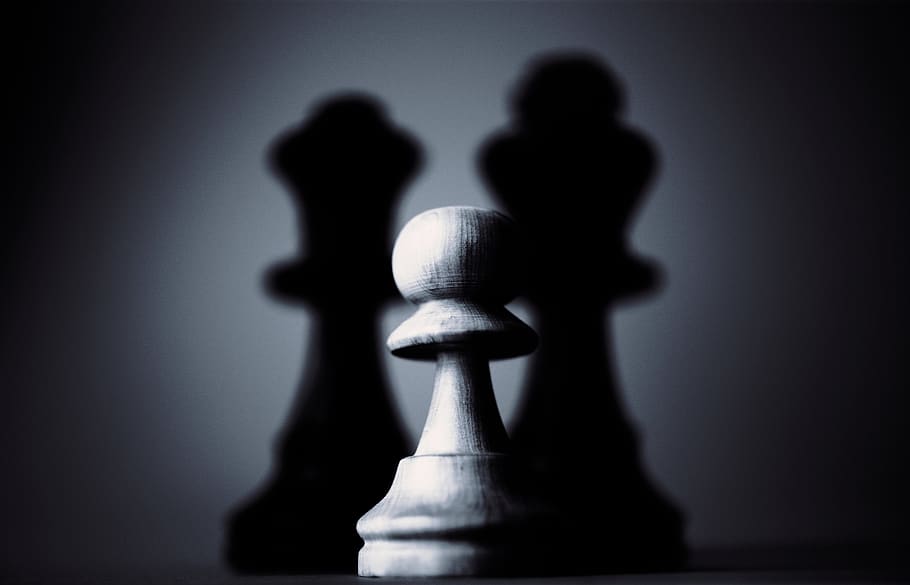 chess, dark, light, pawn, shadow, strategy, game, leisure games HD wallpaper