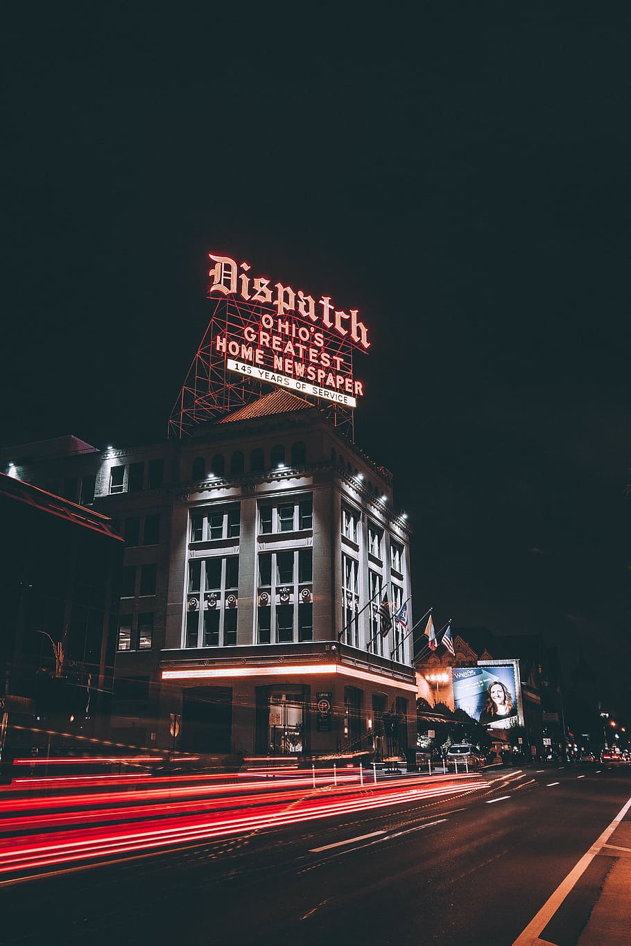 landmark, dark, night, light, long exposure, signage, building HD wallpaper