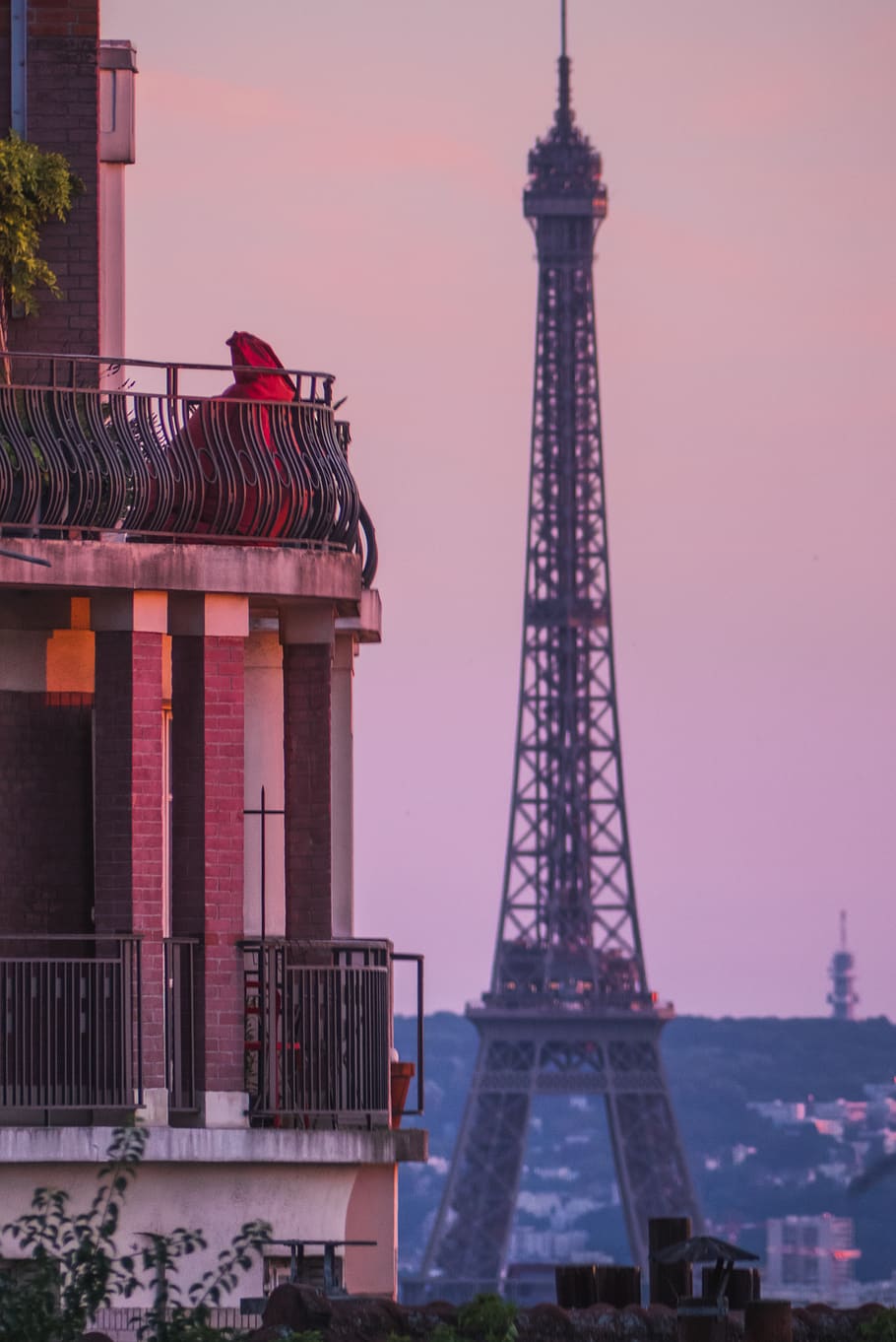 Eiffel Tower, Paris France, balcony, architecture, building, montmartre