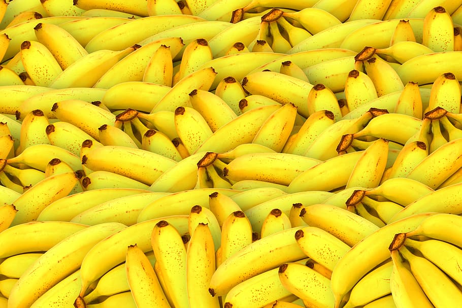 Bananas, fruit, yellow, healthy eating, food, wellbeing, food and drink, HD wallpaper