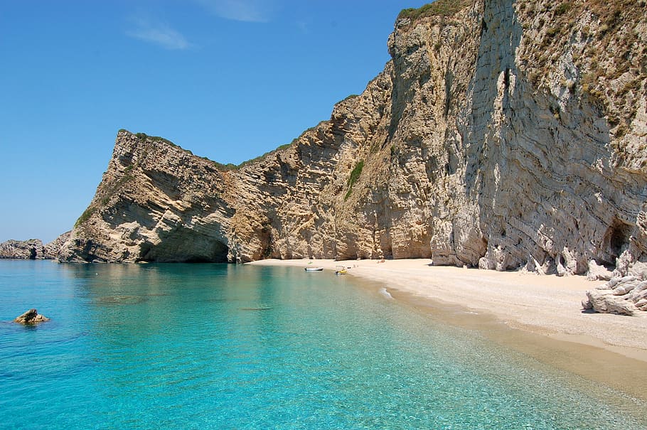greece, corfu, beach, small island, paradise, kerkyra, beautiful, HD wallpaper