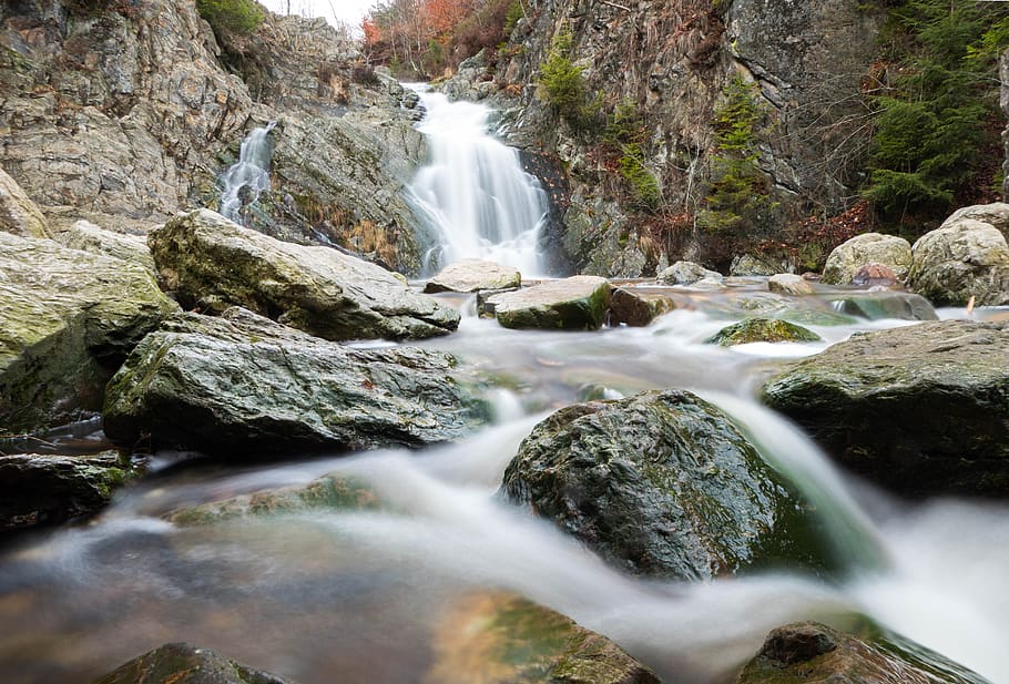 nature, lagensluitertijd, river, waterfall, landscape, flowing water HD wallpaper