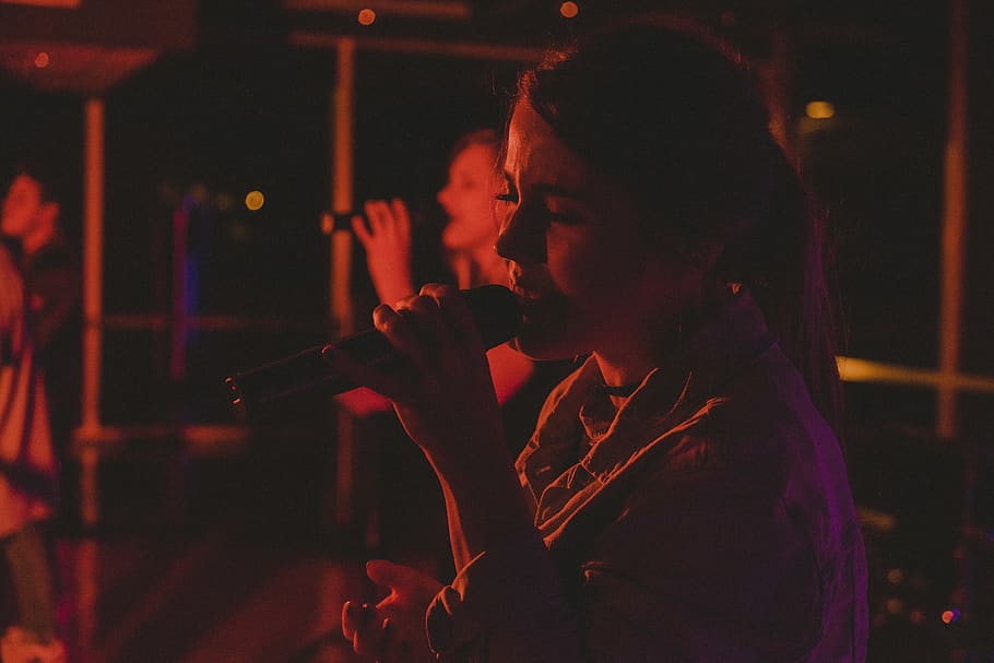 two women singing inside room, music, arts culture and entertainment HD wallpaper