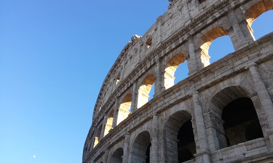 italy, rome, history, the past, arch, amphitheater, sky, ancient HD wallpaper