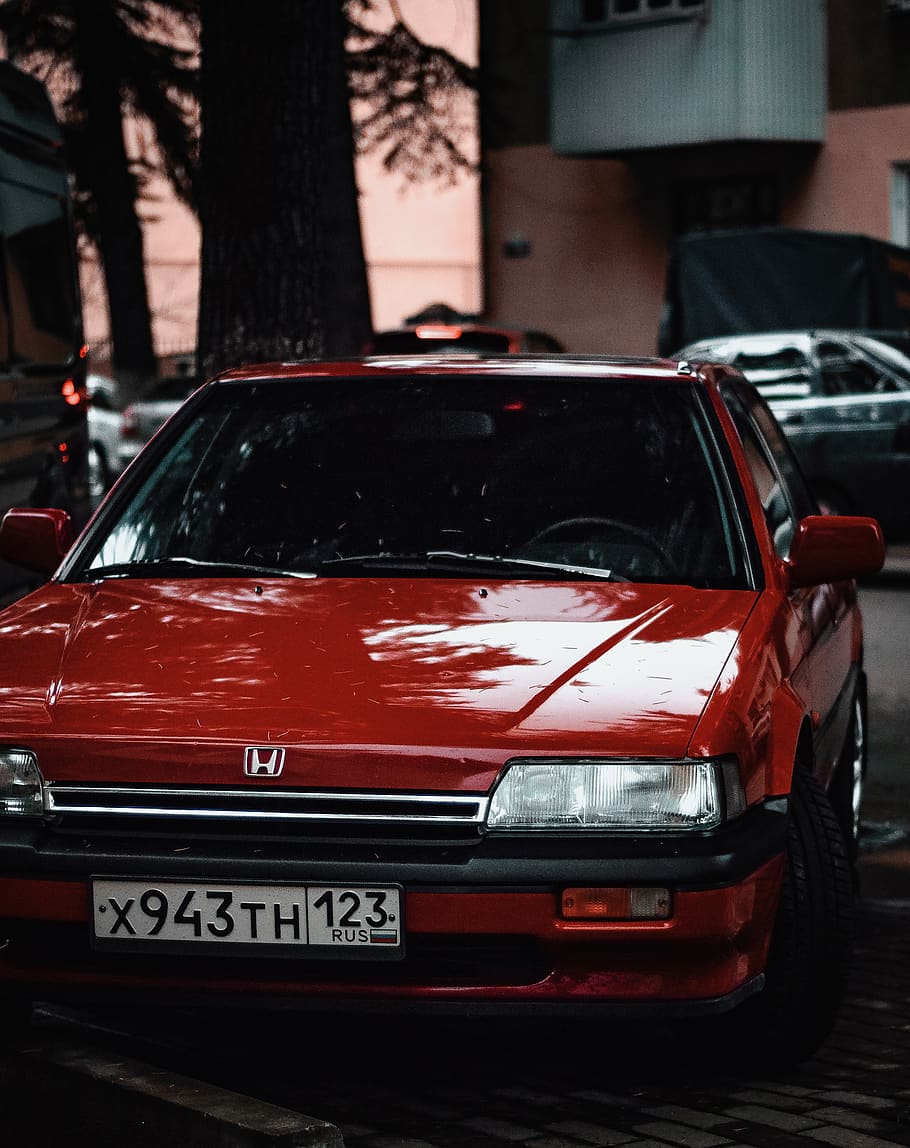 red Honda car, vehicle, transportation, automobile, sports car HD wallpaper