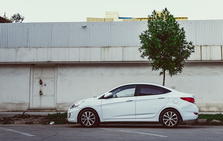 white sedan, car, motor vehicle, transportation, mode of transportation HD wallpaper