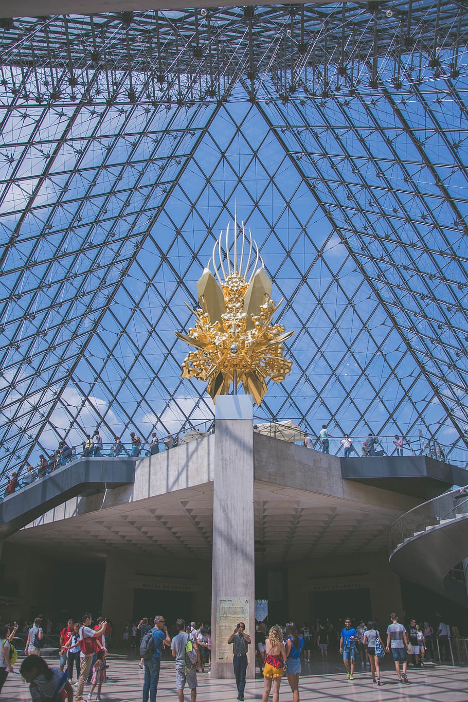 gold statue in building, person, human, architecture, france HD wallpaper