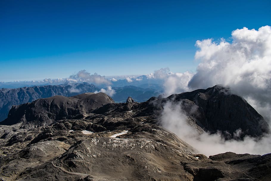 alps, mountains, clouds, view, alpine, heaven, tourism, austria HD wallpaper