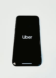 black Uber smartphone on white surface, communication, studio shot HD wallpaper
