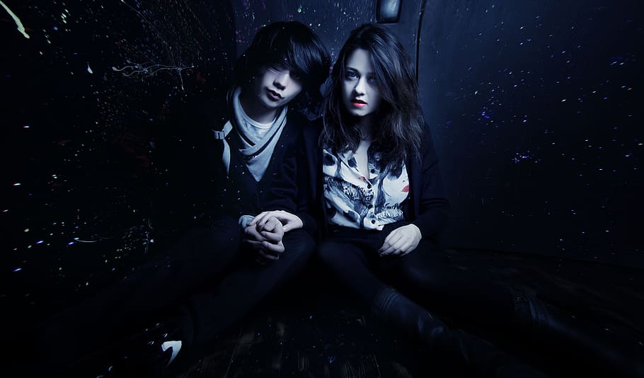couple, vampire, human, partner, activity, photography, photoshoot HD wallpaper