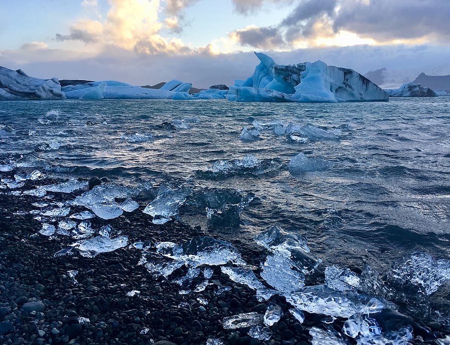 iceland, jokulsarlon glacier lagoon, jukulsarlon, water, cold temperature