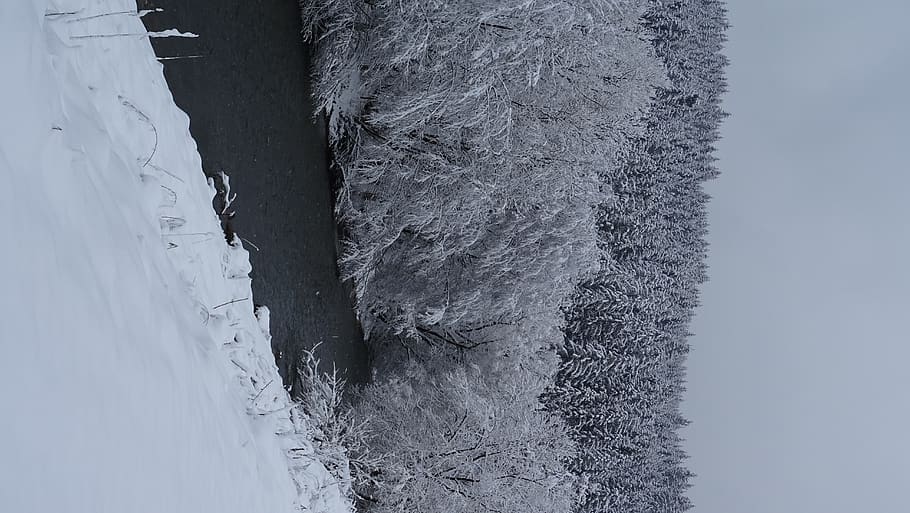 snow, winter, cold temperature, water, beauty in nature, tranquility HD wallpaper