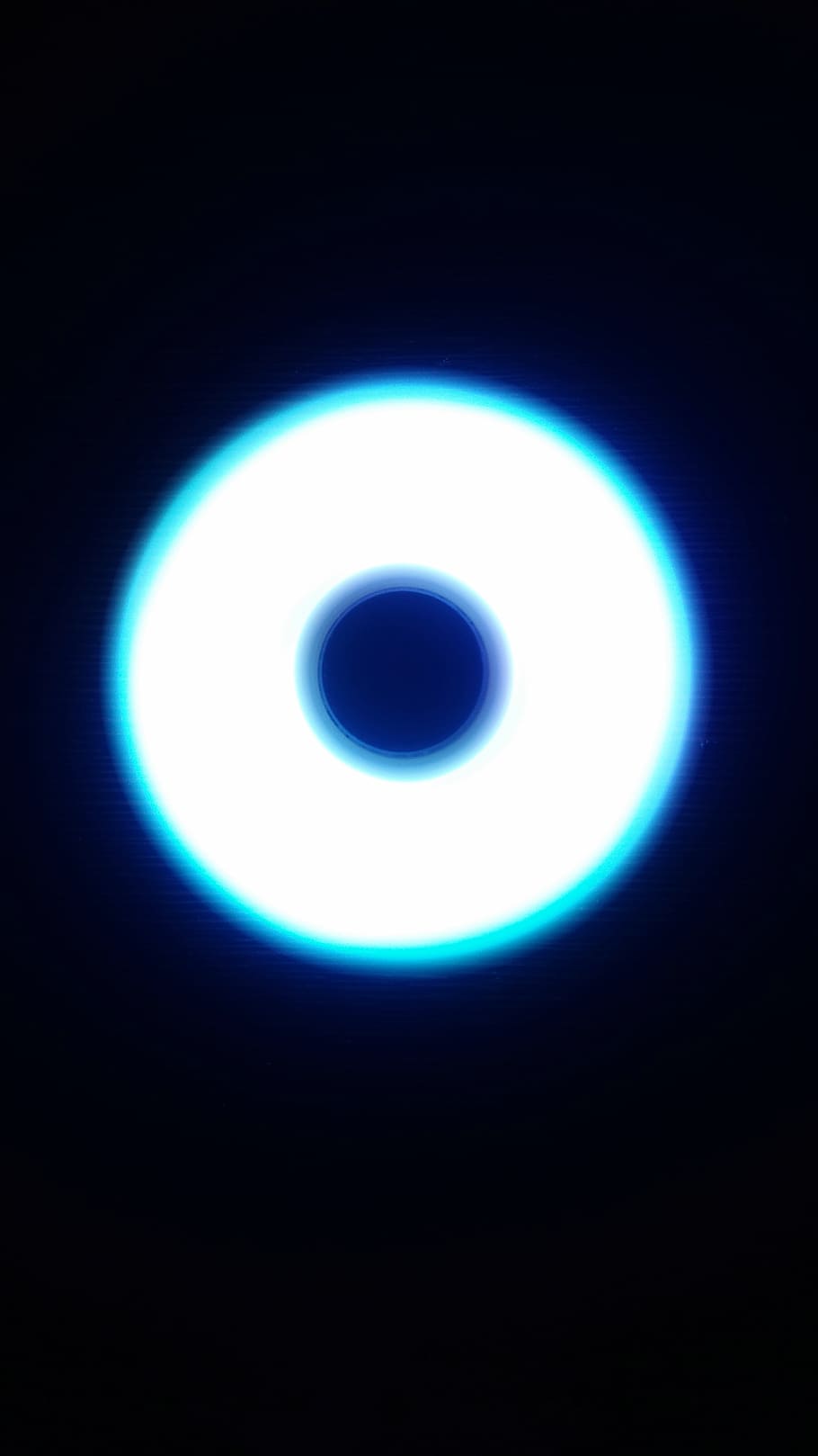 circle, geometric shape, blue, illuminated, abstract, space HD wallpaper