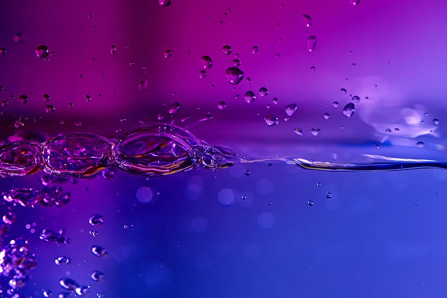 water surface, air bubbles, macro, transparent, macro photography HD wallpaper