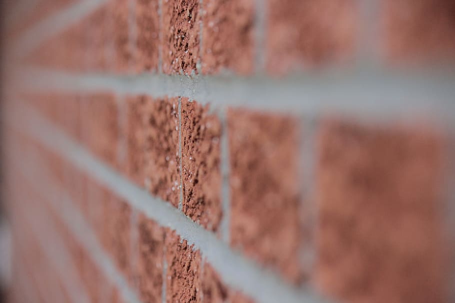 Brown Brick Wall Close Up, bricks, depth of field, macro, red bricks HD wallpaper