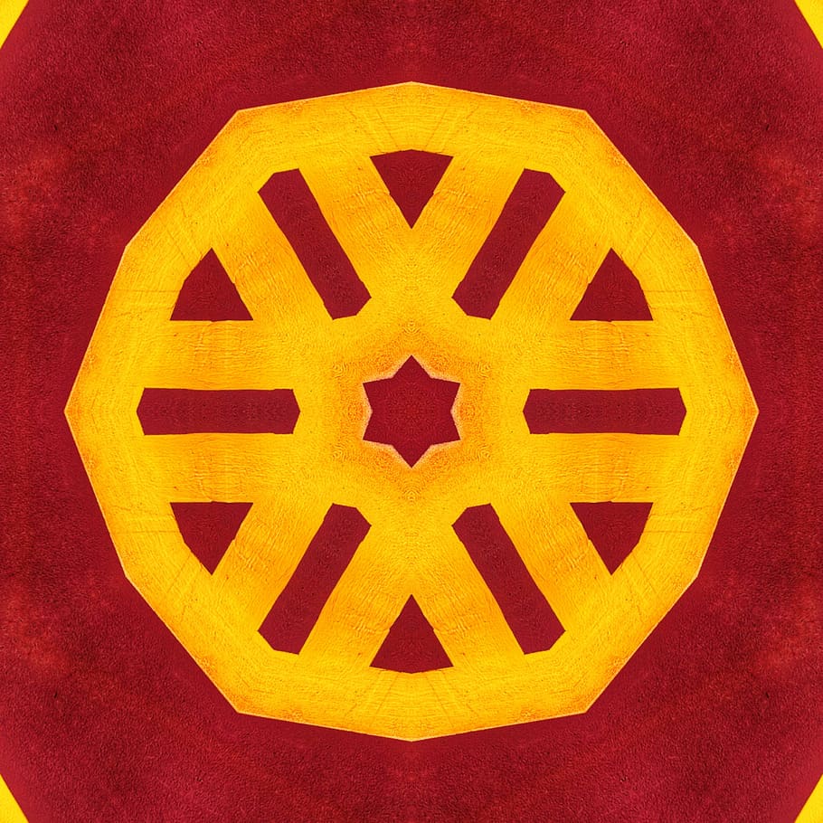 Yellow And Red Textile, pattern, symbol, no people, close-up HD wallpaper