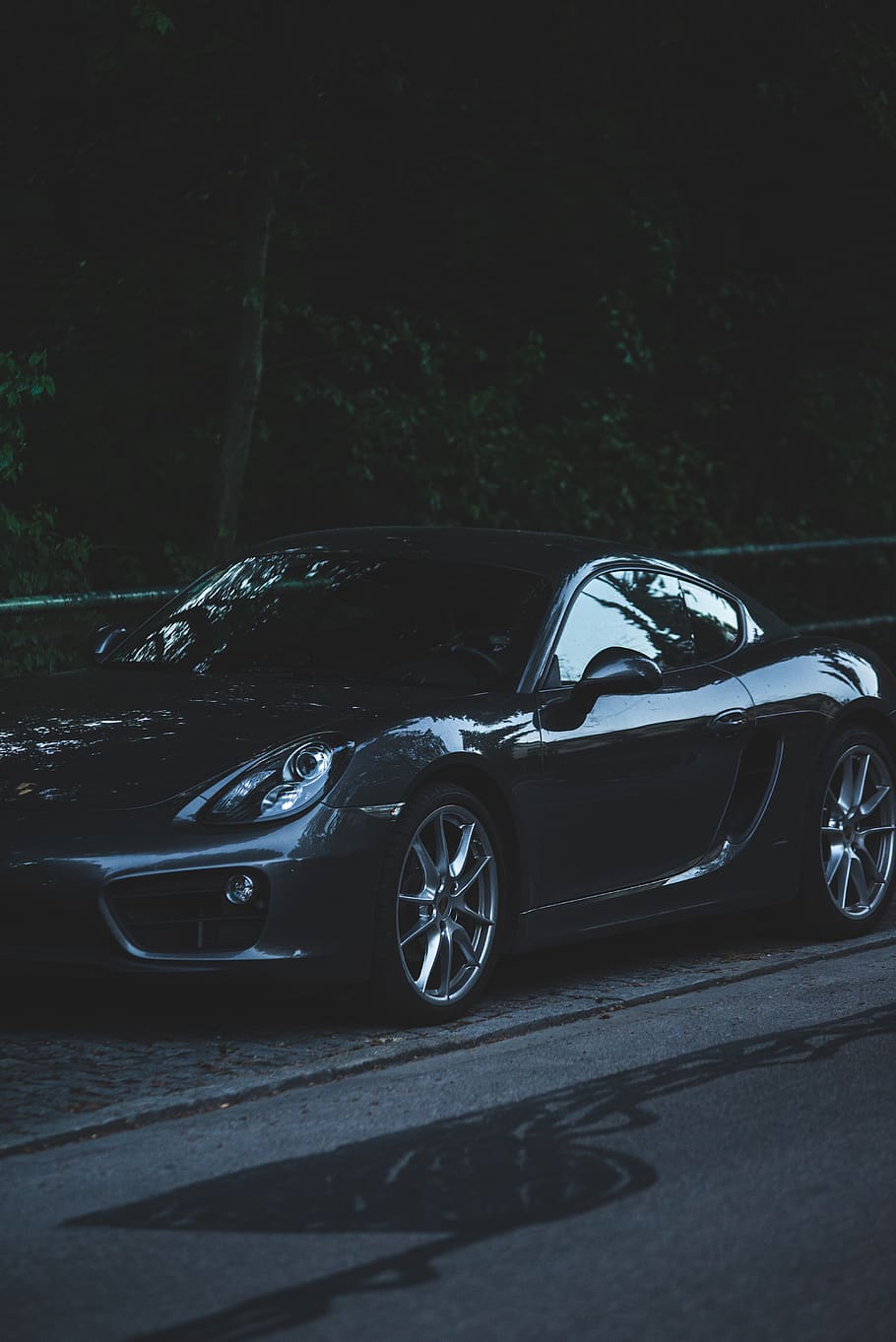 A parked car at night., germany, munich, auto, automobile, porsche HD wallpaper