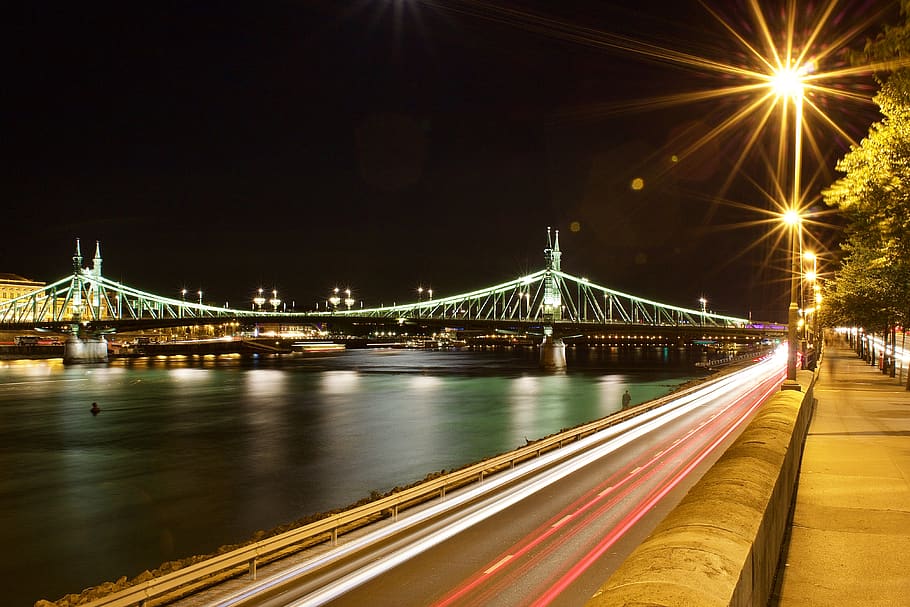 liberty bridge, budapest, hungary, suspension bridge, footbridge, HD wallpaper