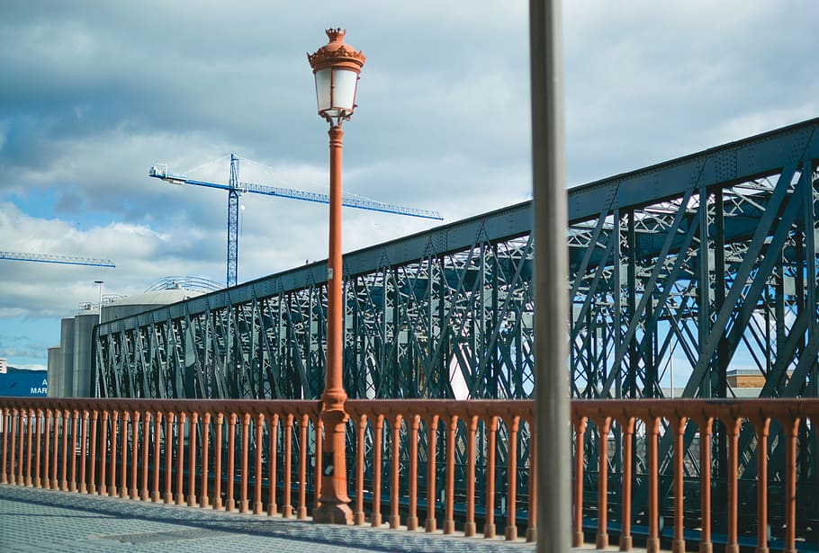 bridge, light, lantern, construction, malaga, architecture HD wallpaper