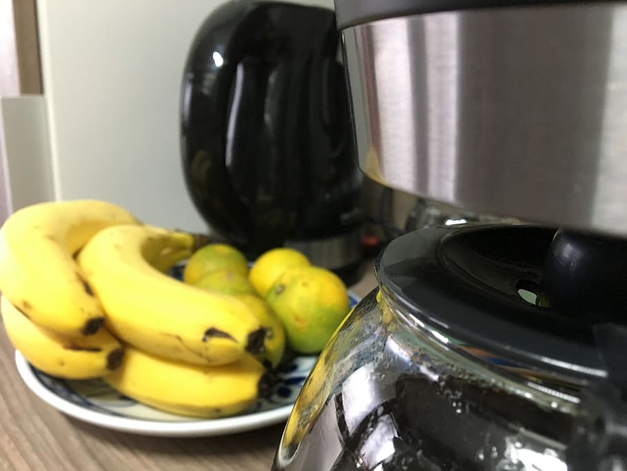 café, saude, banana, cozinha, bem bom, café da manhã, limão, HD wallpaper