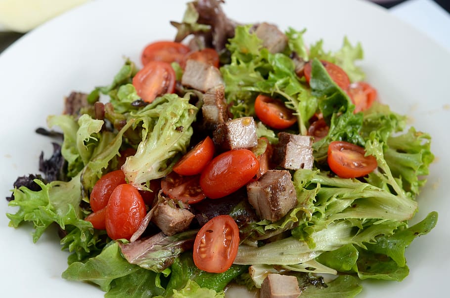 Close-up Photography of Salad, appetizer, blur, cuisine, delicious HD wallpaper