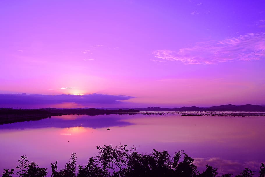 Hd Wallpaper Ecuador Guayaquil Lake Purple Sunset Nture Water Beauty In Nature Wallpaper Flare