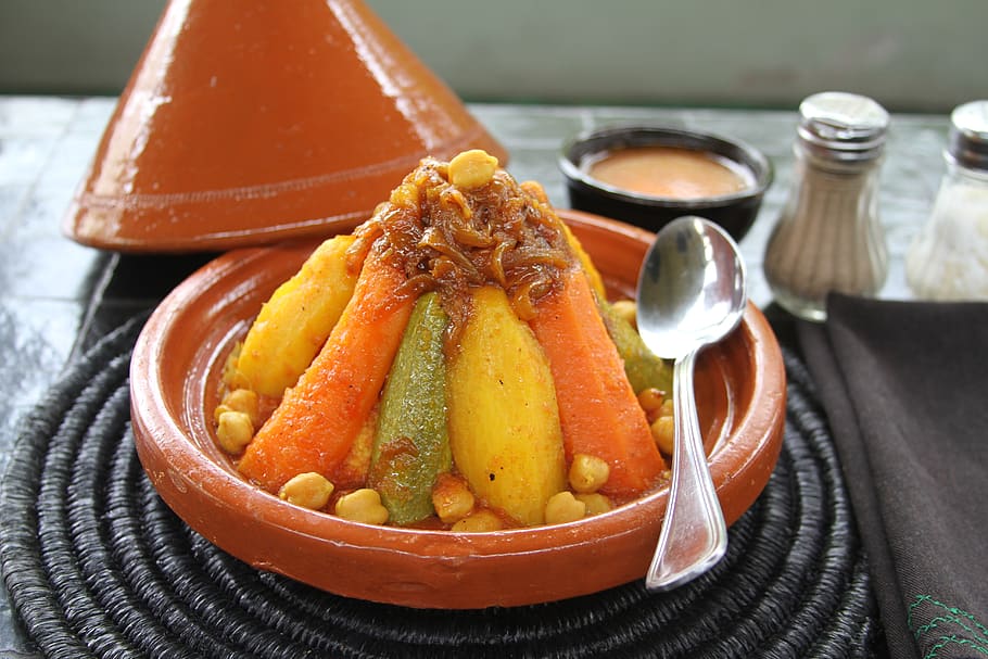 couscous, vegetable, meat, recipe, kitchen, morocco, moroccan, HD wallpaper