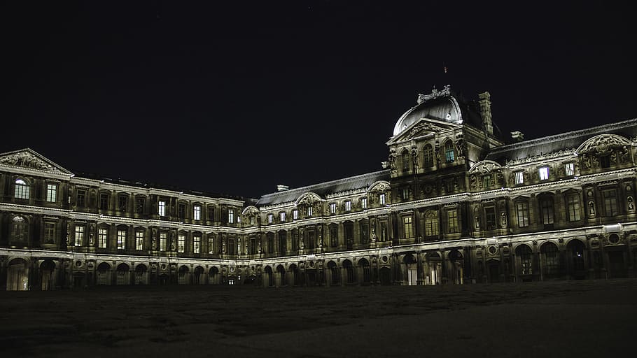 High-rise Building at Night-time, administration, ancient, architecture HD wallpaper