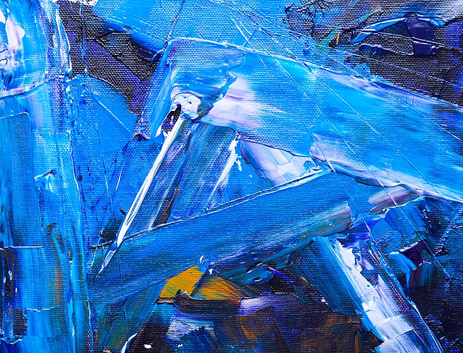 Blue Canvass, abstract painting, acrylic paint, art, artistic, HD wallpaper