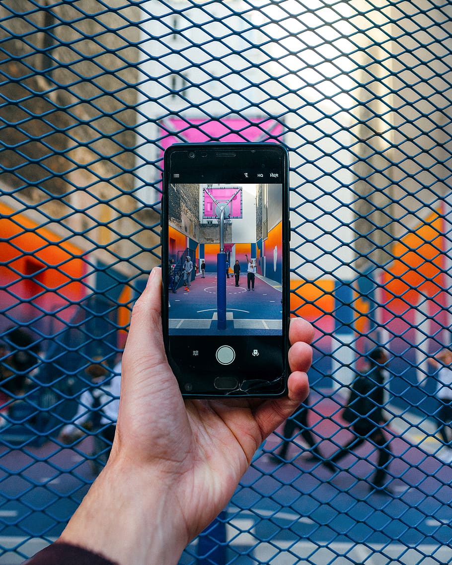 Person Taking Photo Of People In Basketball Court, device, electronics HD wallpaper