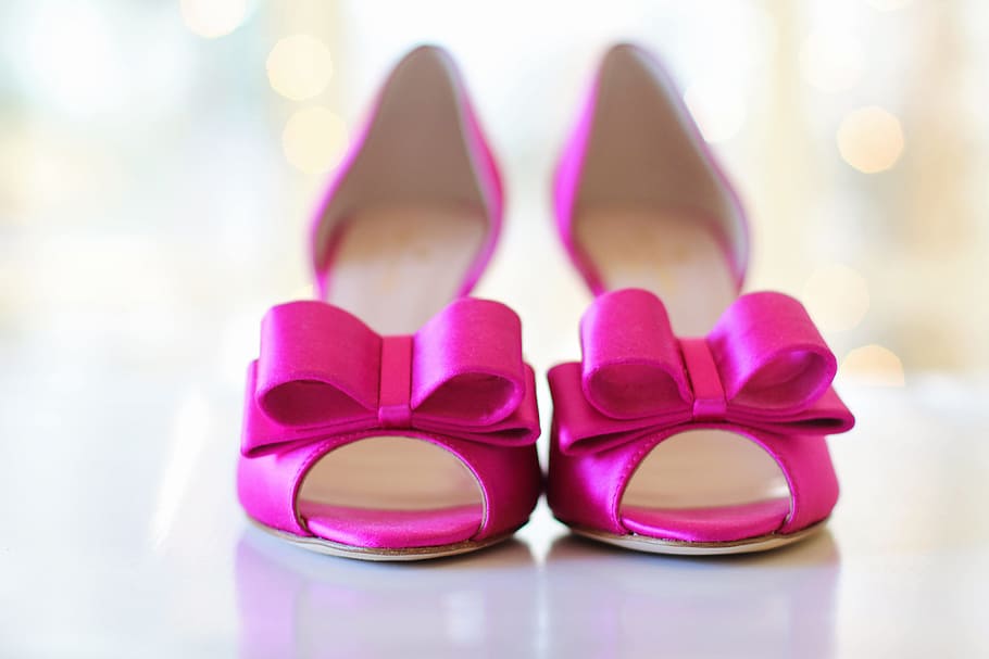 Pink Wedding Shoes, various, love, pink color, fashion, indoors HD wallpaper