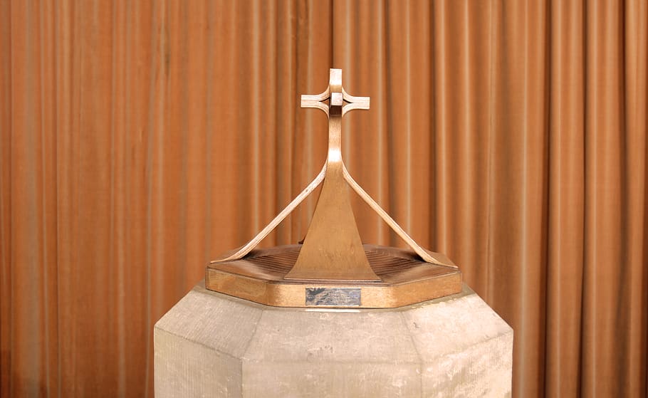 gold-colored cross decor, derby, united kingdom, st francis mackworth HD wallpaper