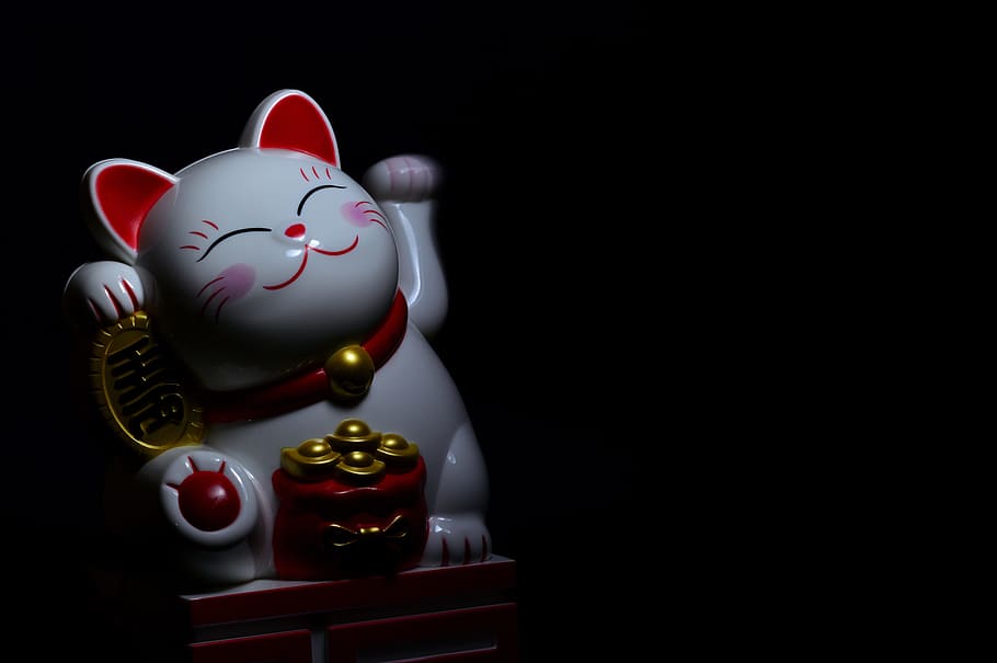 Photo of Maneki-neko Figurine, art, cat, celebration, Chinese, HD wallpaper