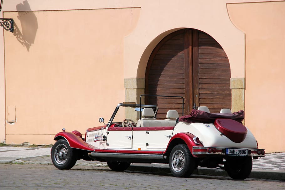 car, classic, red, old, travel, automobile, transport, transportation HD wallpaper