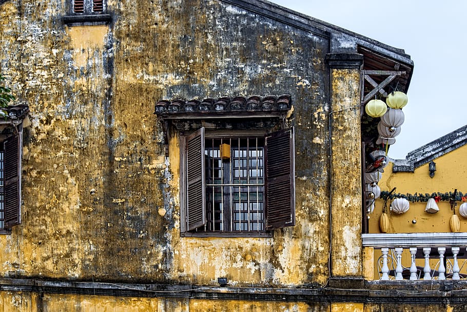 vietnam, hội an, building, crumbling, yellow, hoi an, rotting, HD wallpaper