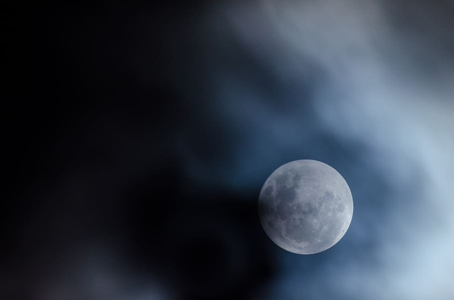 cloud, sky, night, moon, round, circle, nature, space, astronomy HD wallpaper