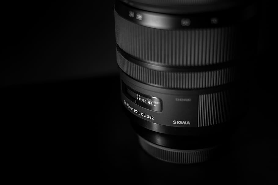 products, dark, black, shadow, light, camera, lens, sigma, gear HD wallpaper