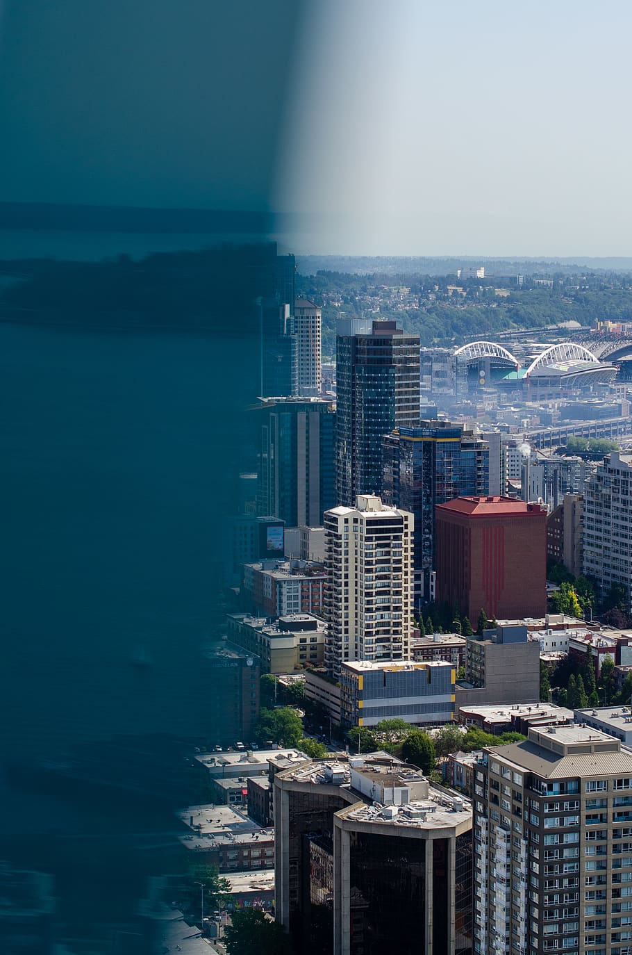 reflection, seattle, space, needle, view, cityscape, building exterior HD wallpaper