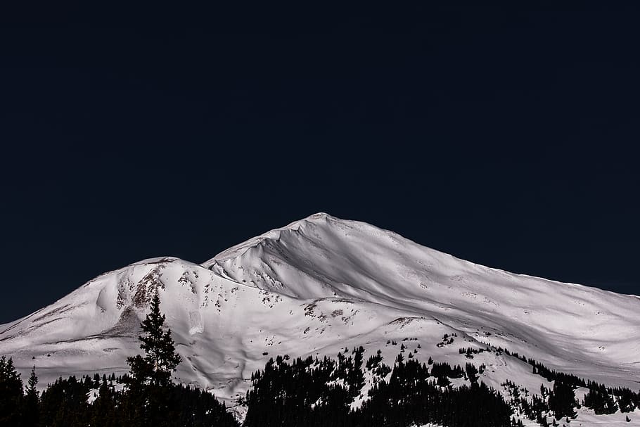 snowy mountain, cold temperature, winter, sky, tranquility, snowcapped mountain HD wallpaper